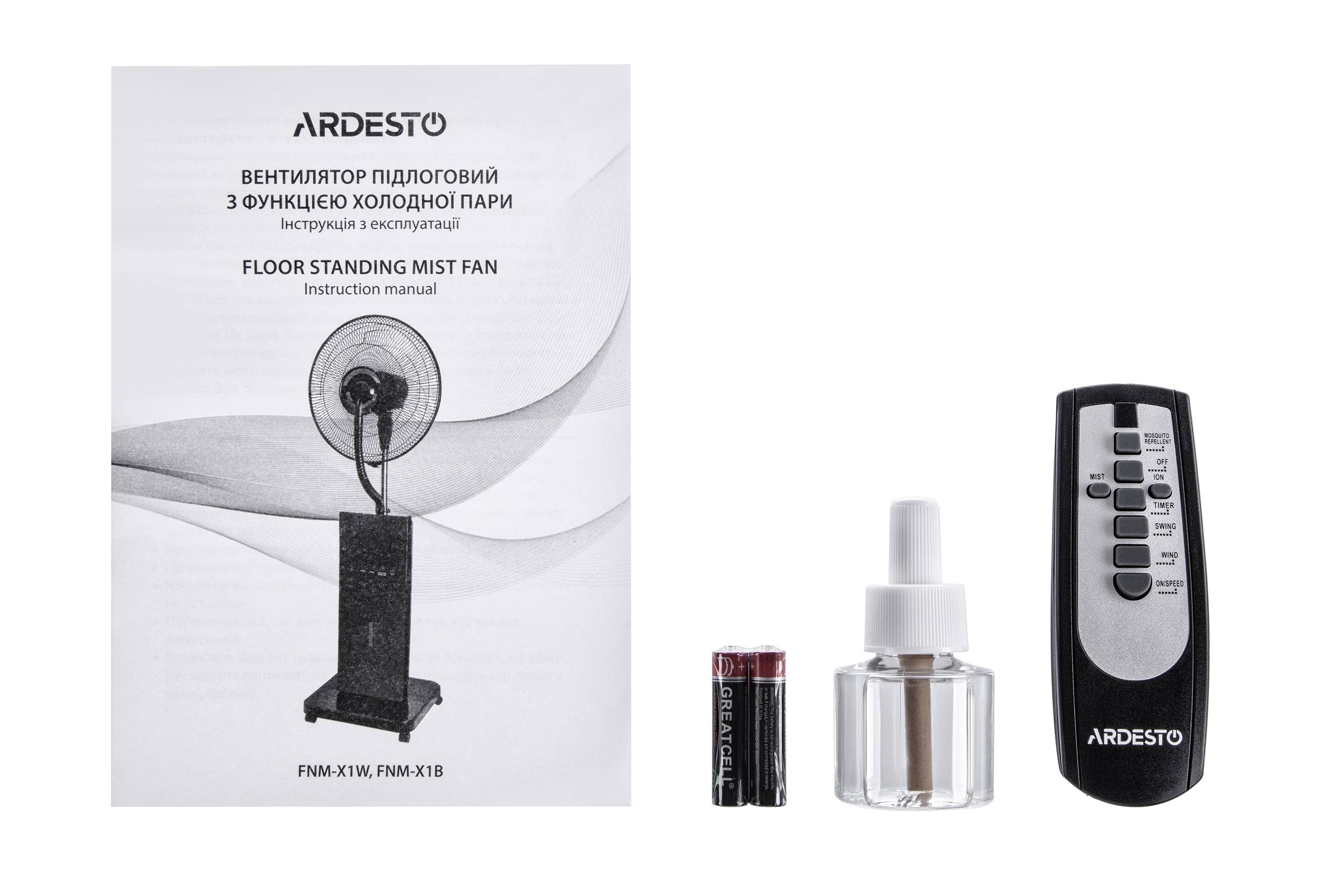 Floor Stand Fan ARDESTO FNM-X1 [FNM-X1B] Black With humidification, ionization and mosquito protection Фото №23