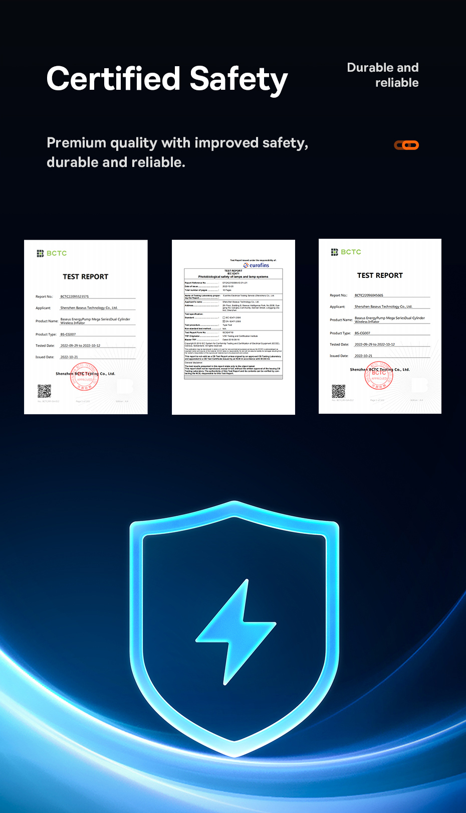 Avtomobilnyi kompressor Baseus Mega Energy Pump Dual Cylinder Wireless Inflator CRNL060001 Фото №6