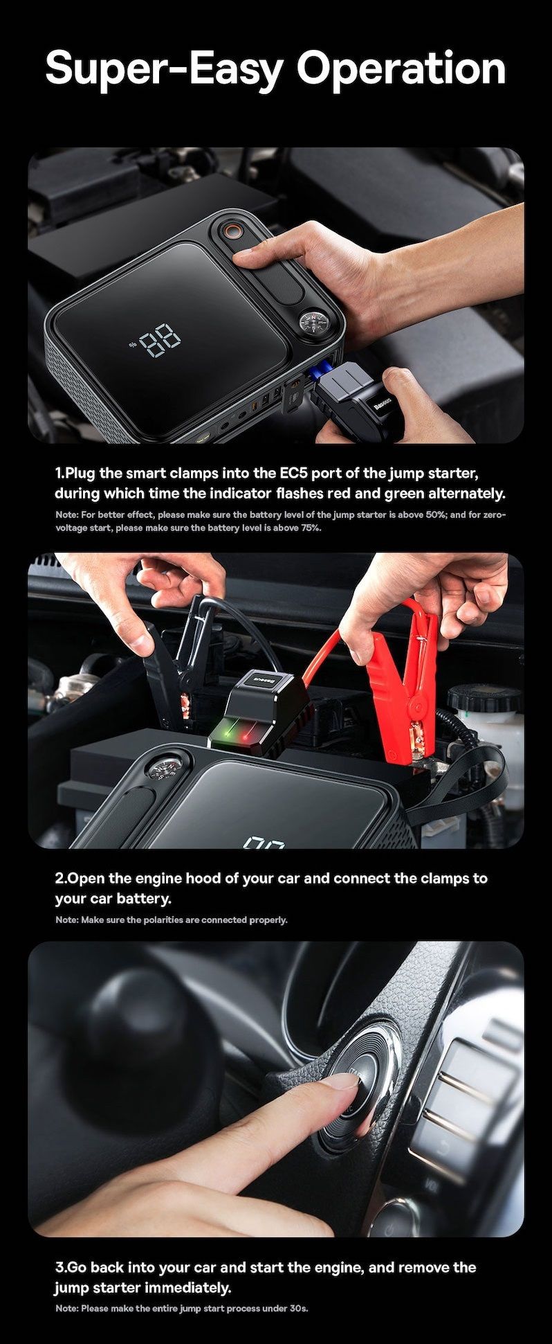Car Jump Starter Baseus Super Energy Ultra 3000A 26800mAh Фото 0110 Car Jump Starter Baseus Super Energy Ultra 3000A 26800mAh Фото №10