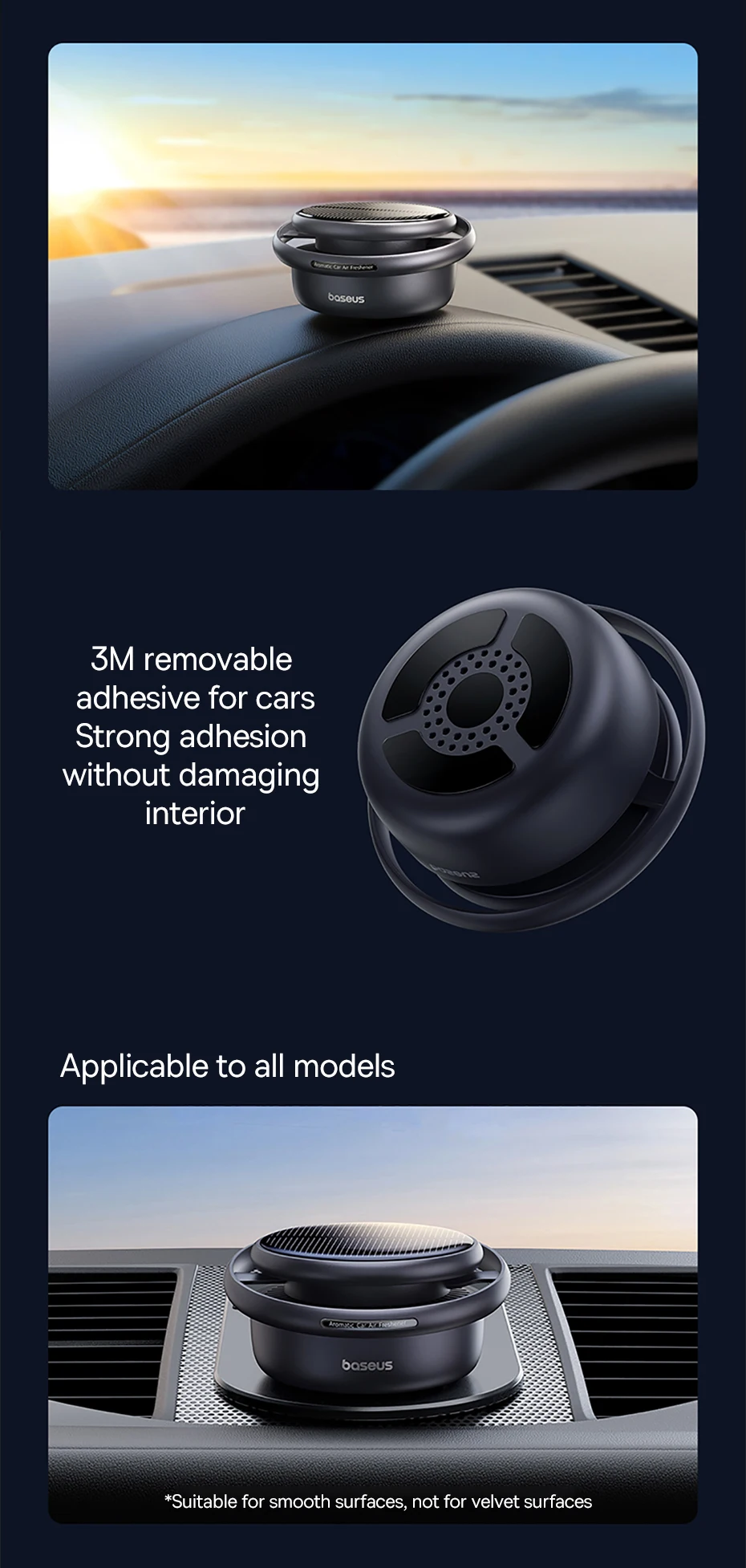 Автопарфуми на сонячній енергії Baseus Solar Momentum | Працює без батарейок BS-CX008 (C20363000111-00) Фото №14