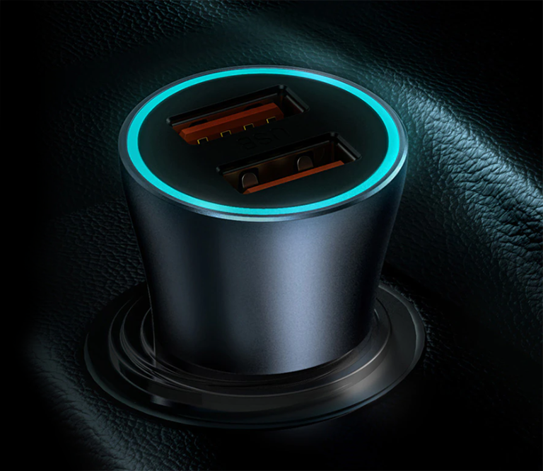 Швидка зарядка в авто 40W Baseus Golden Contactor Pro Dual Quick Car Charger Blue + кабель iPhone Зарядное устройство