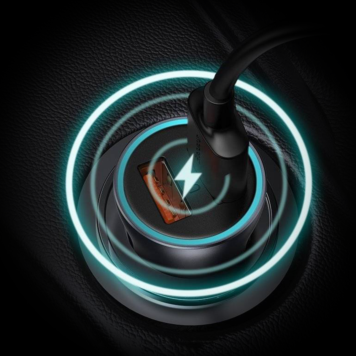 АЗУ Lightning | iPhone Car Charger 40W Baseus Golden Contactor Pro Dual Quick Blue + кабель