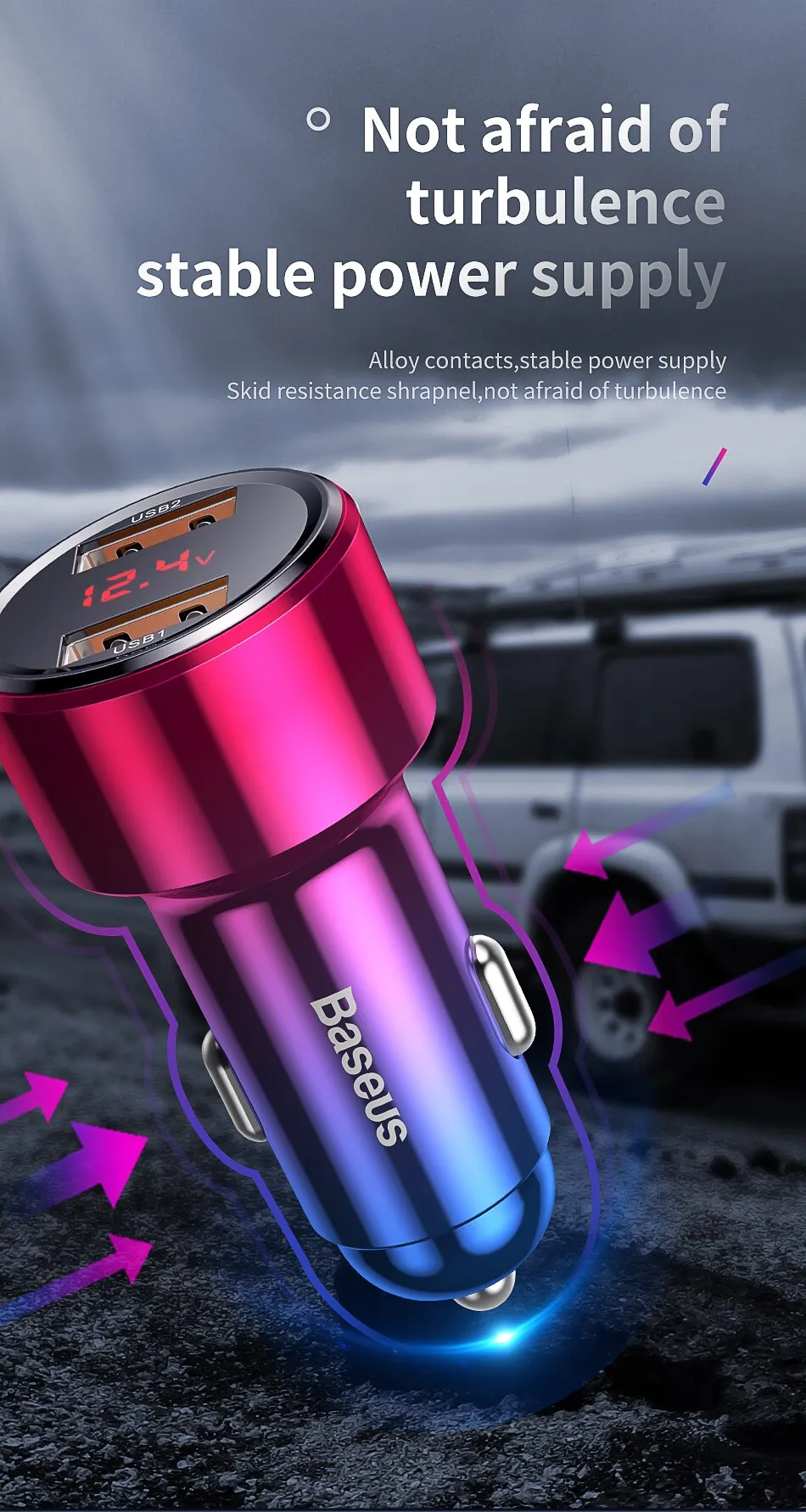 Мощная зарядка в прикуриватель Baseus Magic Series 6A 45W PPS 1xUSB | 1xType-C CCMLC20C-01 Black Фото №11