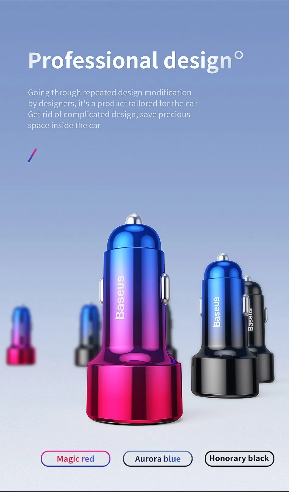 Мощная зарядка в прикуриватель Baseus Magic Series 6A 45W PPS 1xUSB | 1xType-C CCMLC20C-01 Black Фото №13