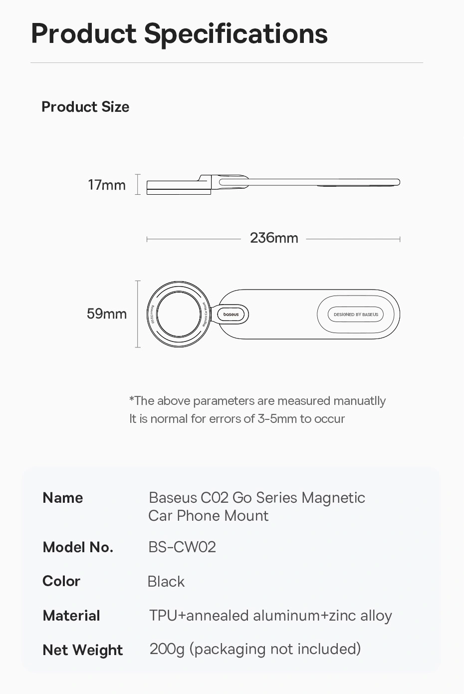 Baseus C02 Go Series Magnetic MagSafe Car Phone Mount Фото №14