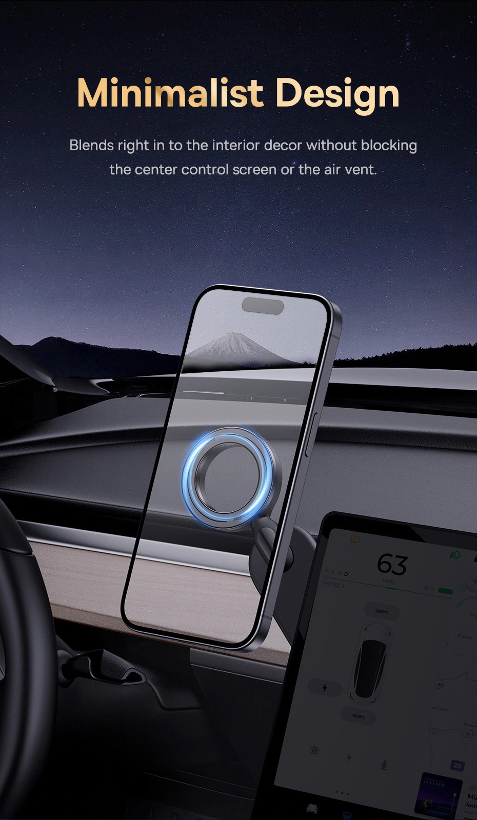 Baseus C02 Go Series Magnetic MagSafe Car Phone Mount Фото №6