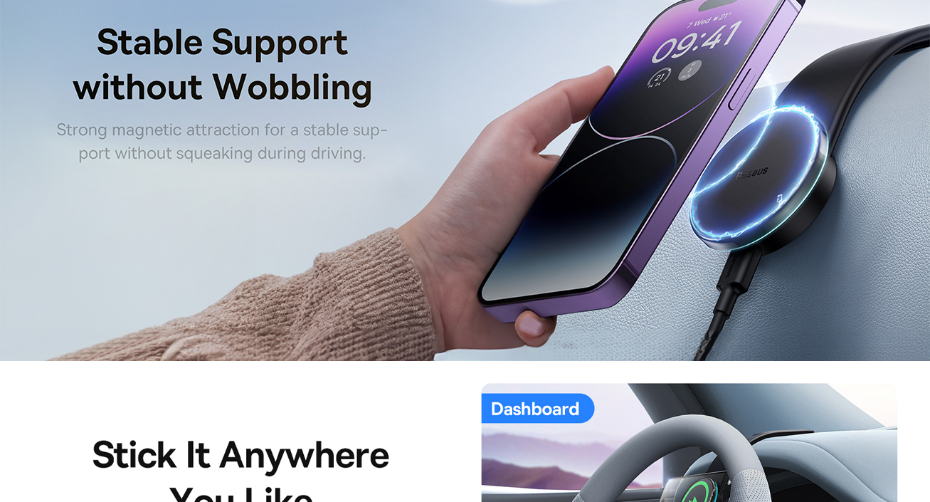 MagSafe Baseus C02 Pro Series Magnetic Wireless Charger & Phone Stand (C40156000111-00) Фото №2