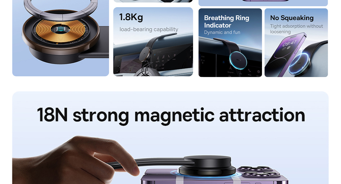 MagSafe Baseus C02 Pro Series Magnetic Wireless Charger & Phone Stand (C40156000111-00) Фото №4