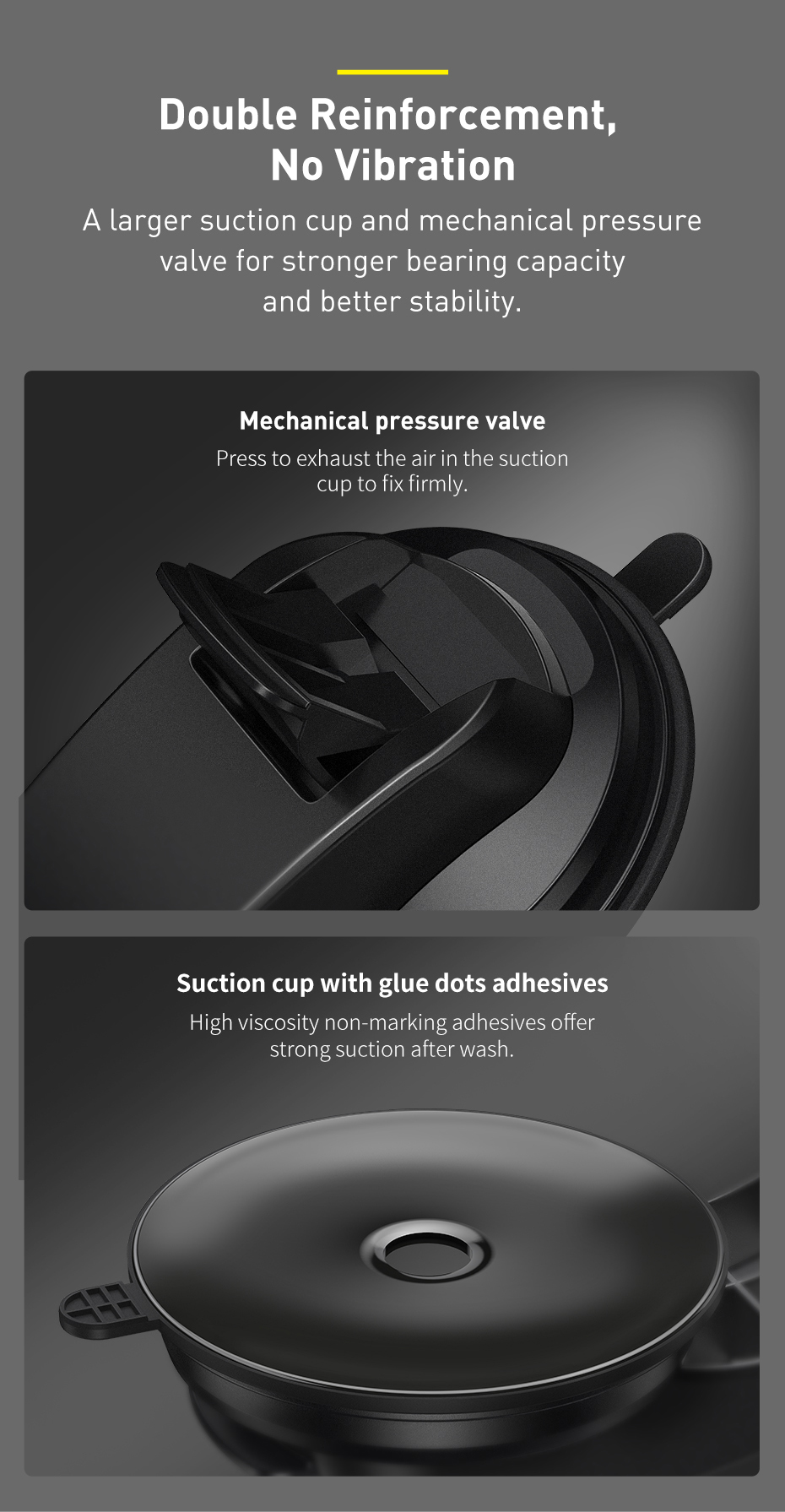 Автодержатель Baseus Easy Control Clamp Car Mount Holder SUYK000001 Black для вентиляционного отверстия и приборной панели Фото №11