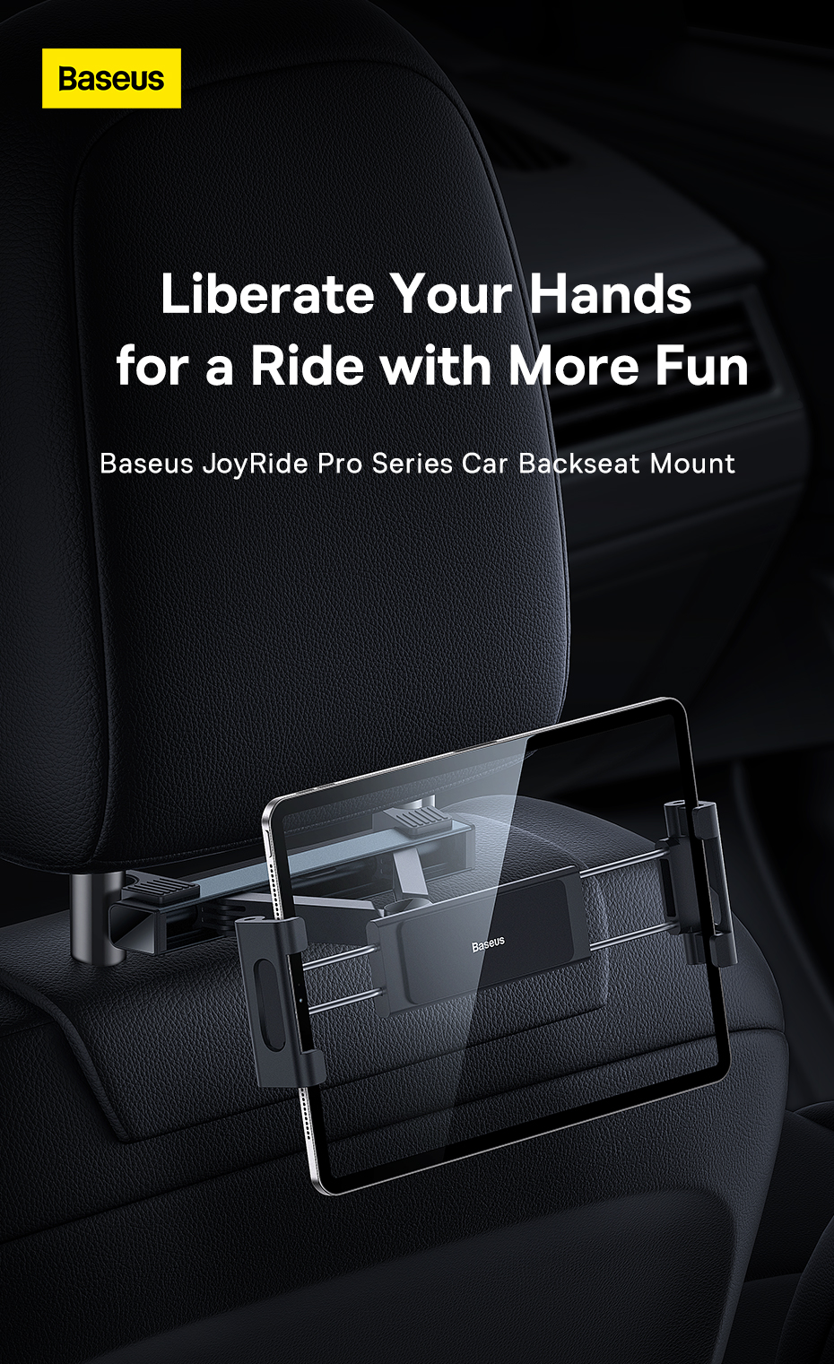Держатель для планшета в авто Baseus JoyRide Pro Backseat Car Mount 4.7-12.3 дюйма SUTQ000001 BS-CZ009 Фото №1