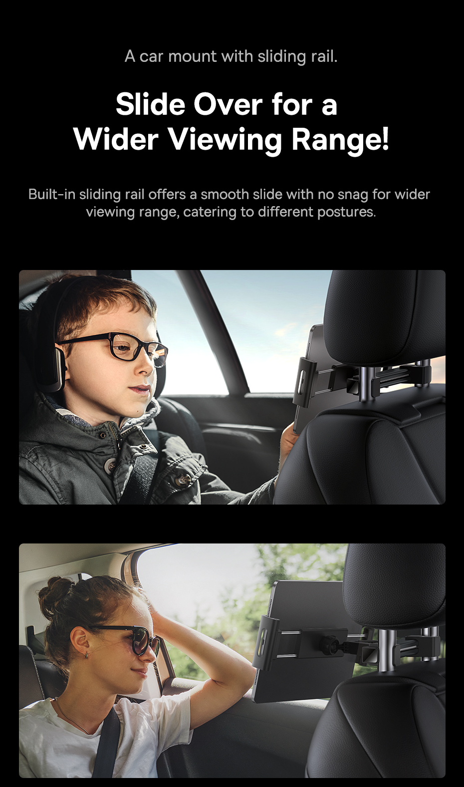 Держатель для планшета в авто Baseus JoyRide Pro Backseat Car Mount 4.7-12.3 дюйма SUTQ000001 BS-CZ009 Фото №3