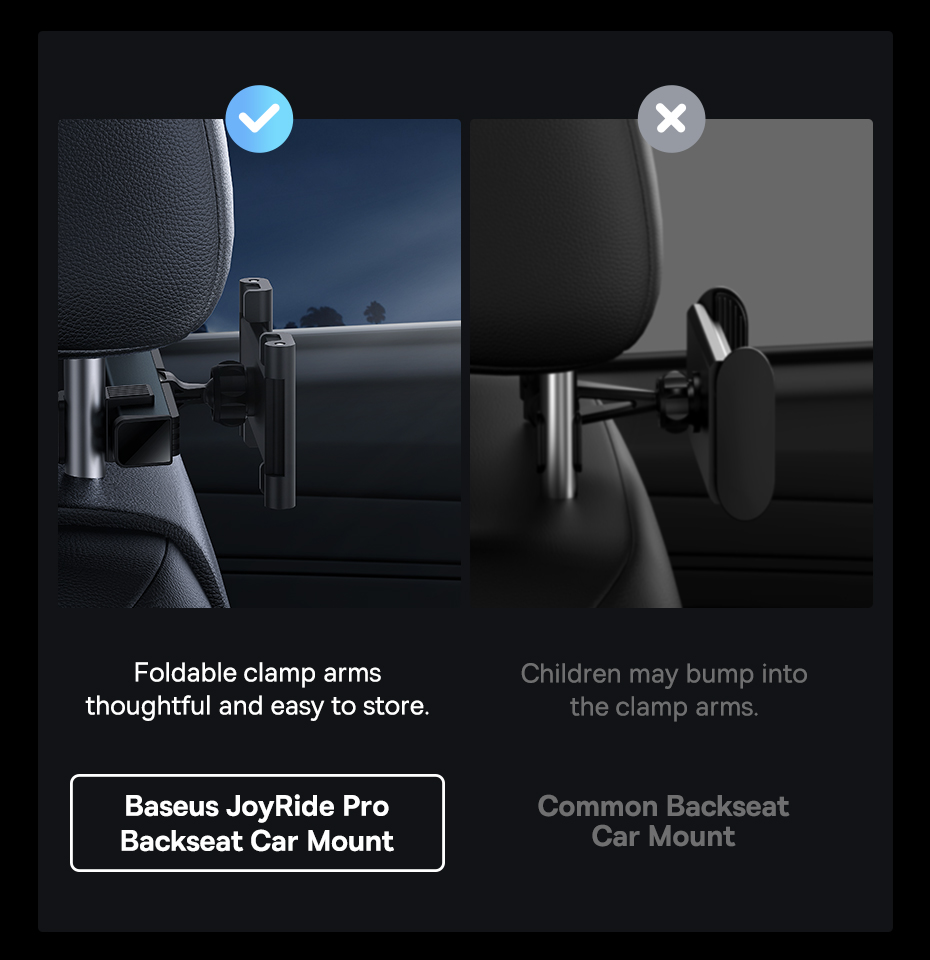 Держатель для планшета в авто Baseus JoyRide Pro Backseat Car Mount 4.7-12.3 дюйма SUTQ000001 BS-CZ009 Фото №6