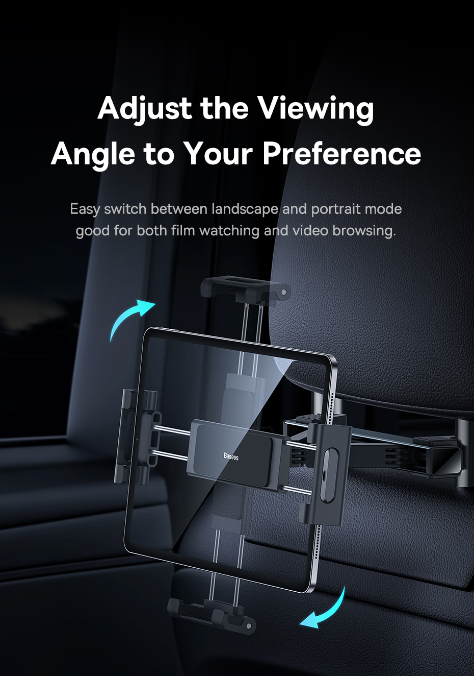 Держатель для планшета в авто Baseus JoyRide Pro Backseat Car Mount 4.7-12.3 дюйма SUTQ000001 BS-CZ009 Фото №9