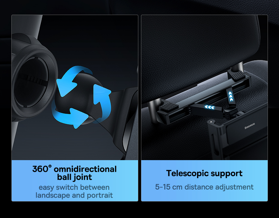 Держатель для планшета в авто Baseus JoyRide Pro Backseat Car Mount 4.7-12.3 дюйма SUTQ000001 BS-CZ009 Фото №10