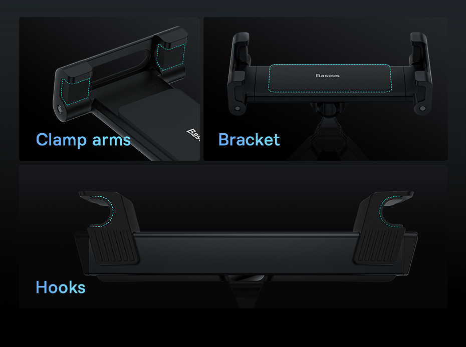 Держатель для планшета в авто Baseus JoyRide Pro Backseat Car Mount 4.7-12.3 дюйма SUTQ000001 BS-CZ009 Фото №17