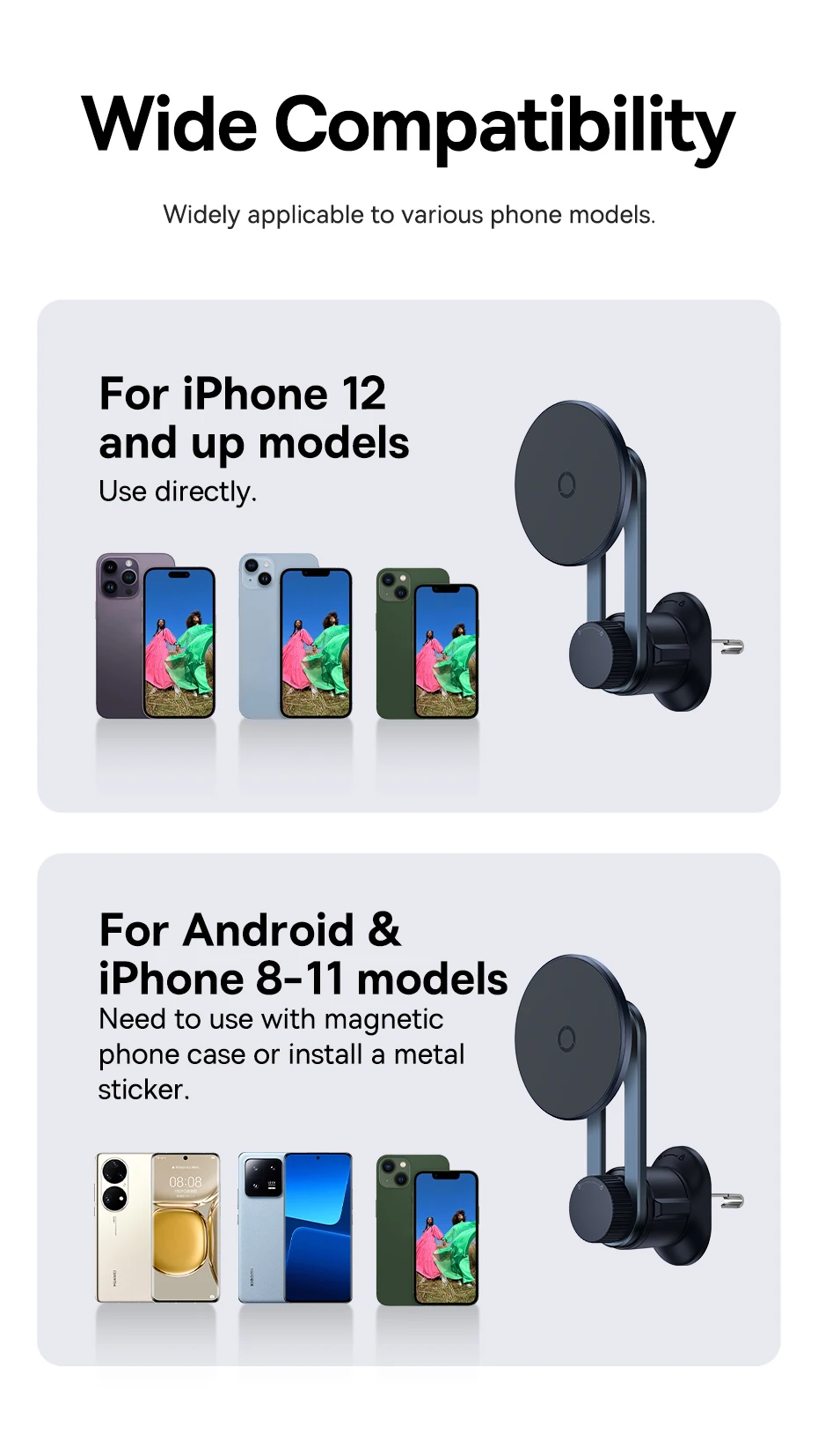 Автомобільний магнітний тримач Baseus MagPro Series (C40161200121-00) | Сумісний з MagSafe Фото №14