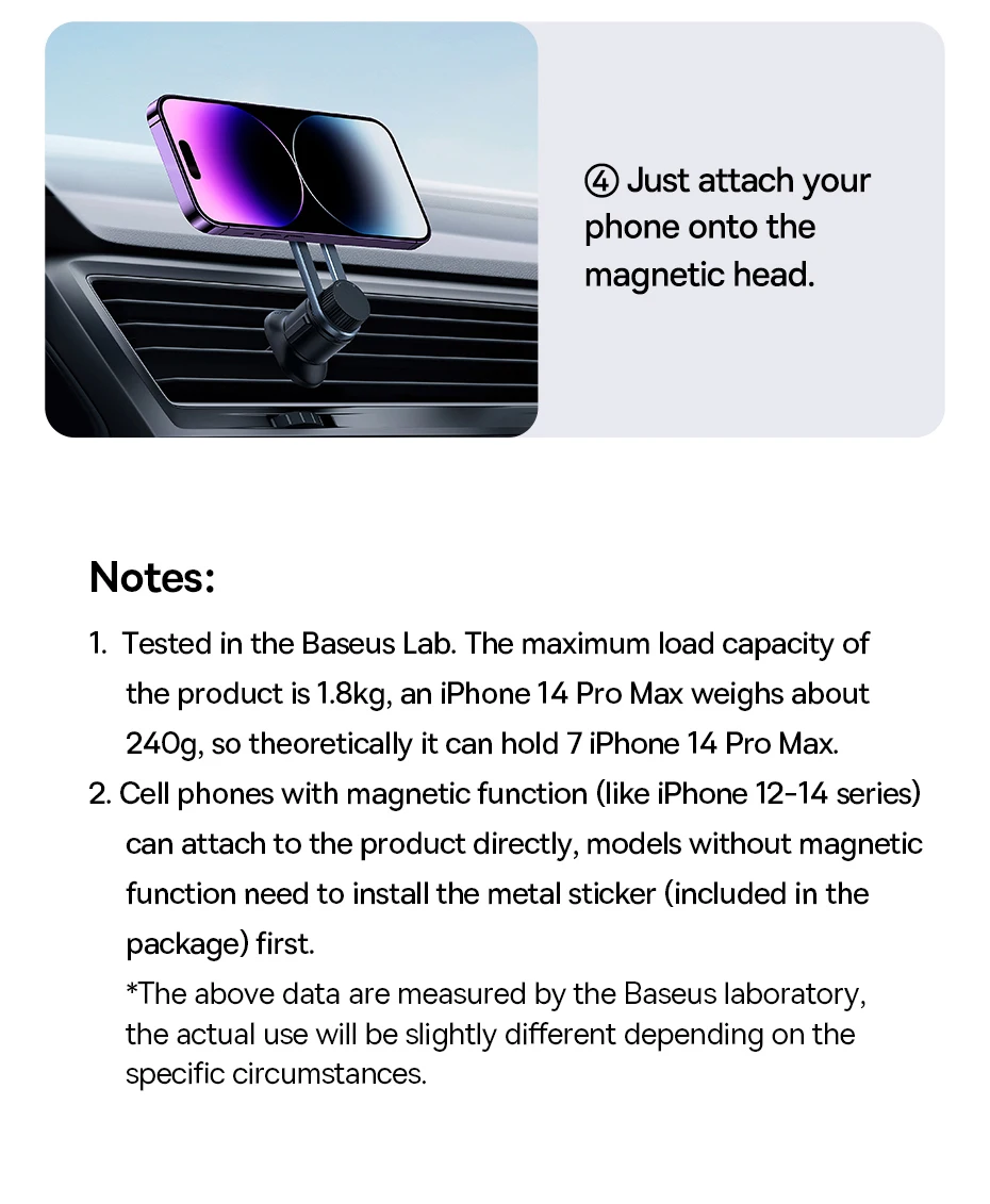 Автомобільний магнітний тримач Baseus MagPro Series (C40161200121-00) | Сумісний з MagSafe Фото №16