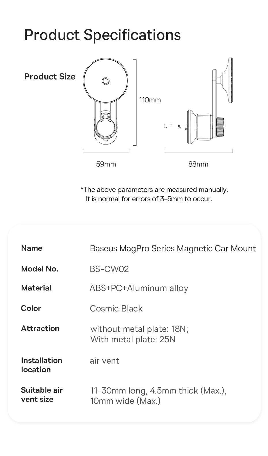 Автомобільний магнітний тримач Baseus MagPro Series (C40161200121-00) | Сумісний з MagSafe Фото №17