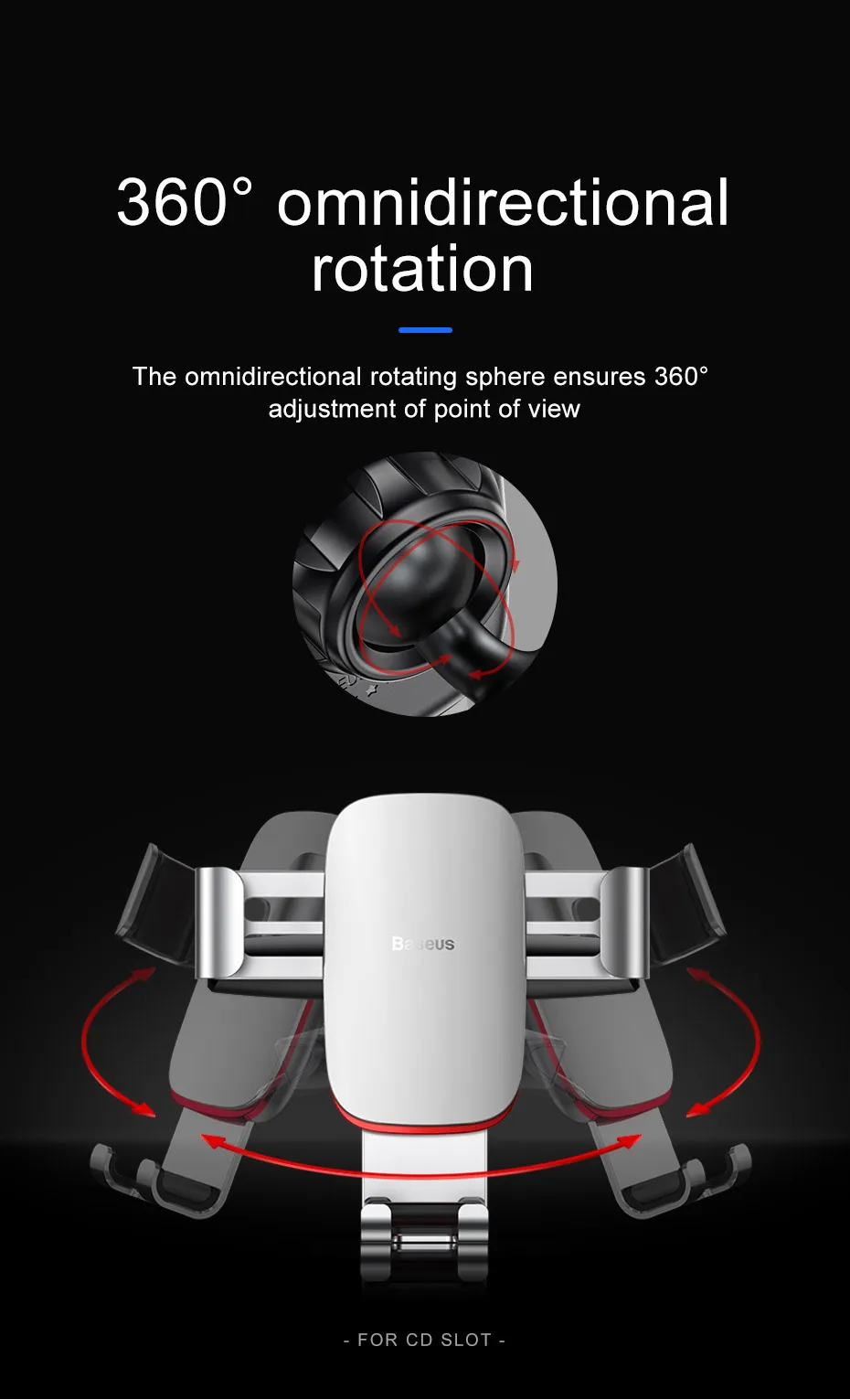 Metal Age Gravity Car Mount CD Version Black (SUYL-J01) Фото №10