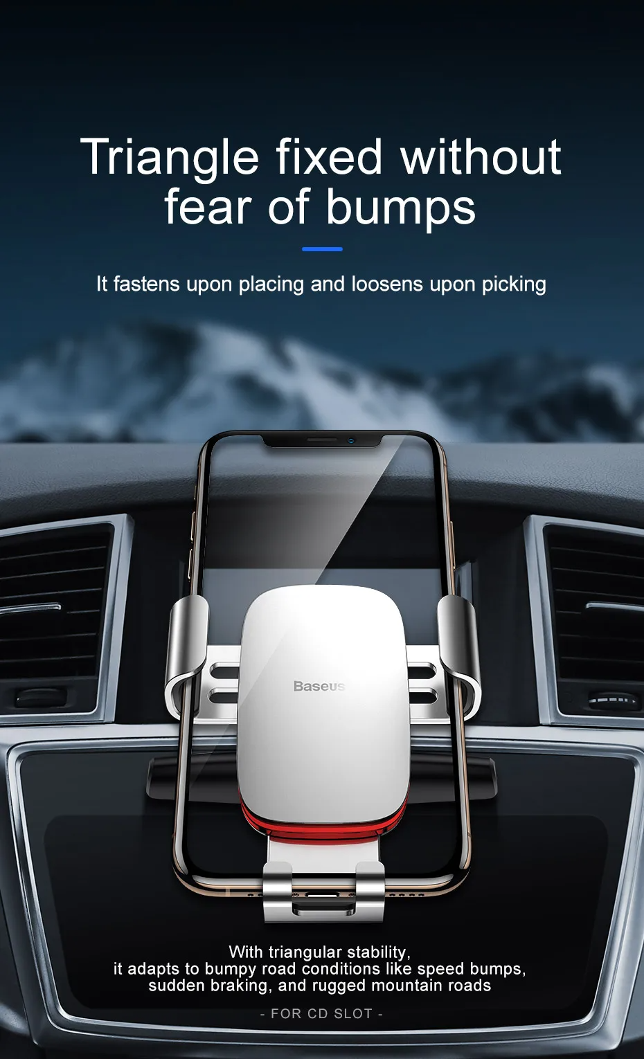 Metal Age Gravity Car Mount CD Version Black (SUYL-J01) Фото №8