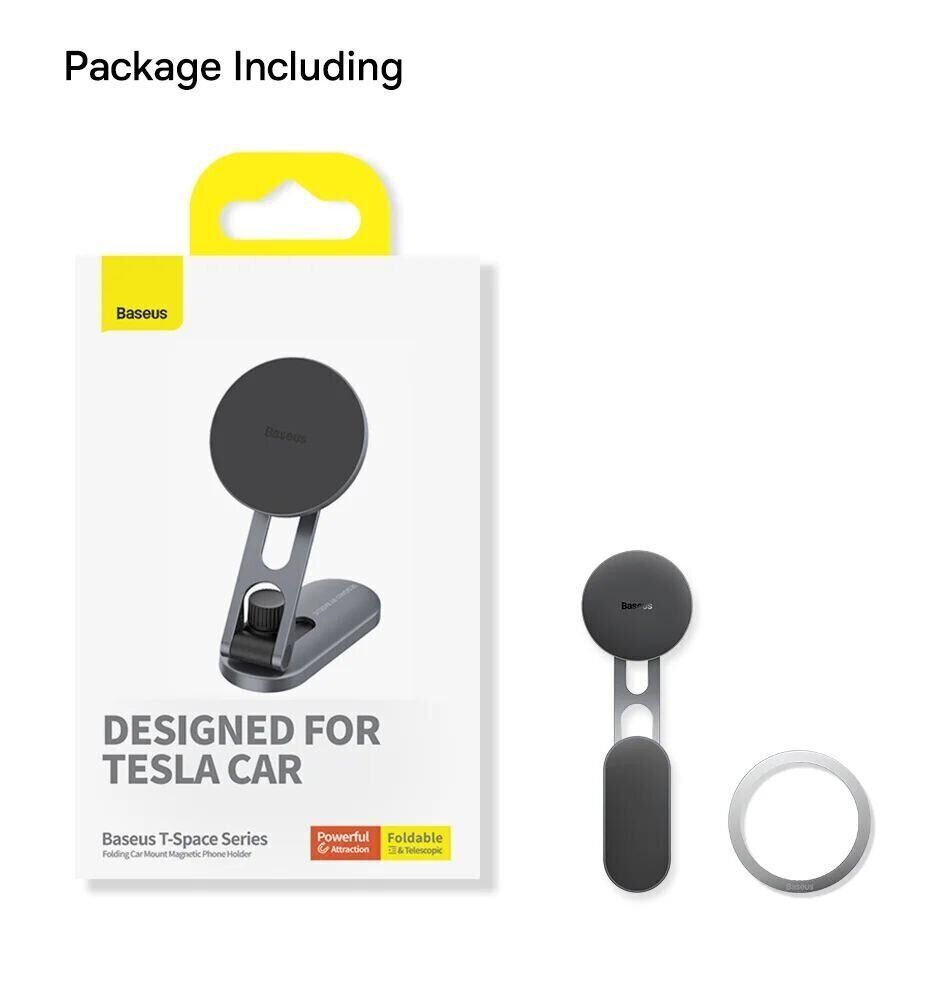 Baseus T-Space Metal for Tesla Car Magnetic Phone MagSafe Holder Frost Silver C40151300S11-00 Фото №15