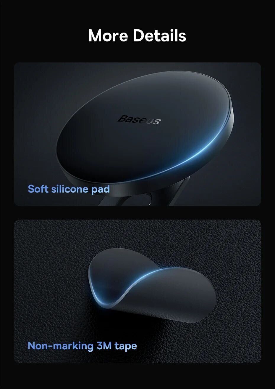 Baseus T-Space Metal for Tesla Car Magnetic Phone MagSafe Holder Frost Silver C40151300S11-00 Фото №13