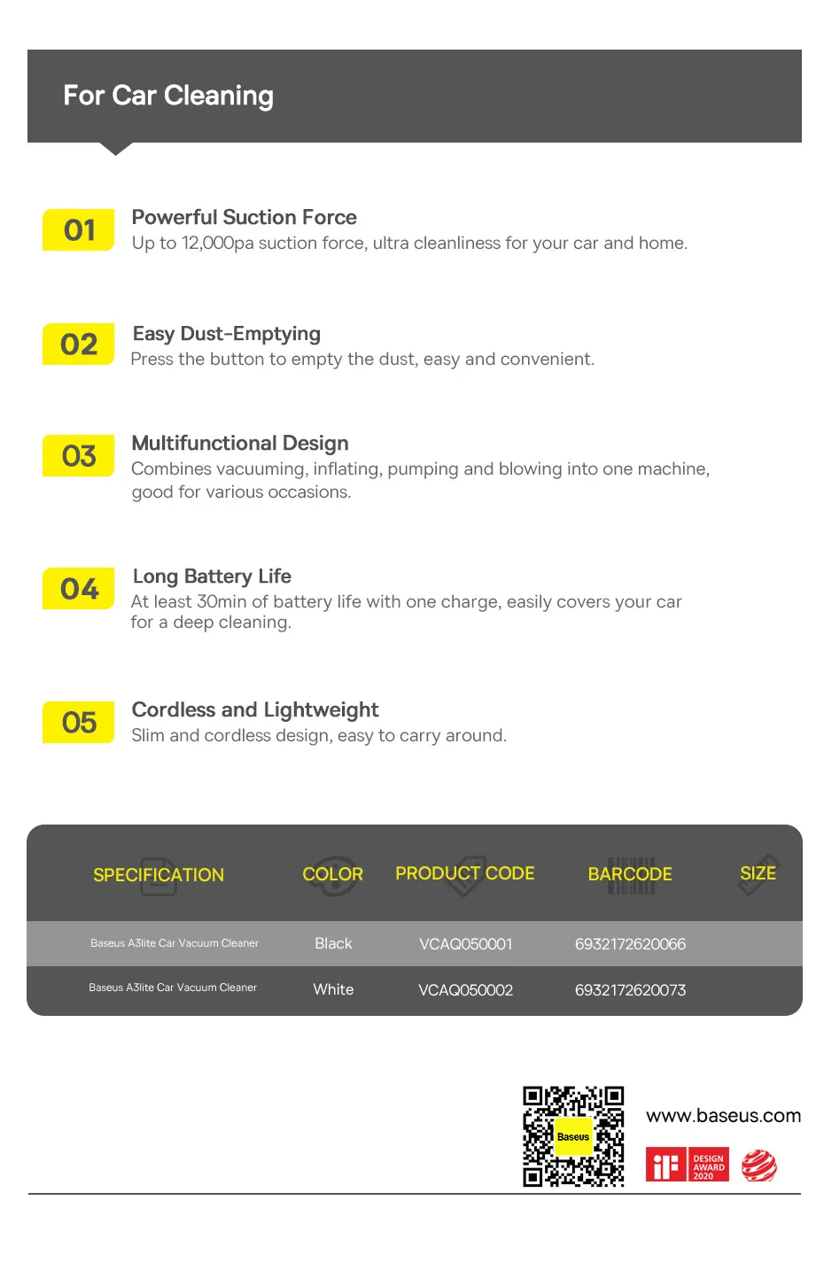 Baseus A3lite Handy Vacuum Cleaner |НЕРА, 6000 mAh, 12000Pa| Фото №22