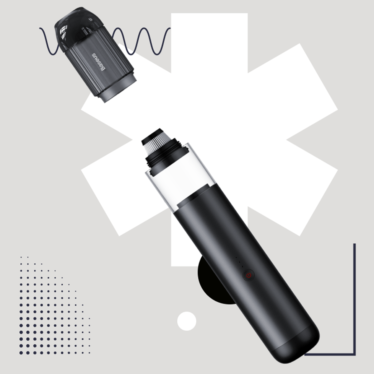 Фото 3 Baseus A3 Car Vacuum Cleaner( CRXCQA3-0S) Silver