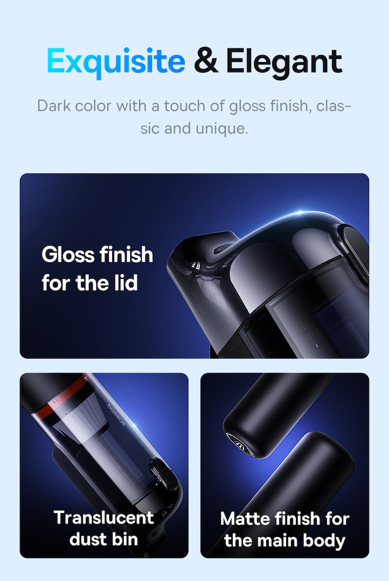 Авто-пилосос Baseus A5 Handy Vacuum Cleaner 16000pa Black C30459500111-00 Фото №14