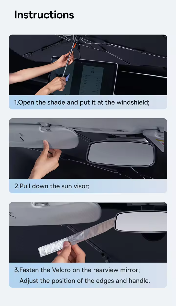 Baseus CoolRide Doubled-Layered Windshield Sun Shade Umbrella Pro Large C20656100111-00 Black Фото №16