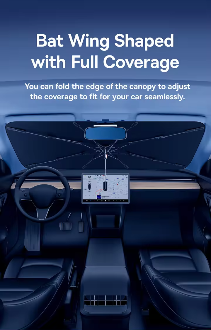 Baseus CoolRide Doubled-Layered Windshield Sun Shade Umbrella Pro Large C20656100111-00 Black Фото №5