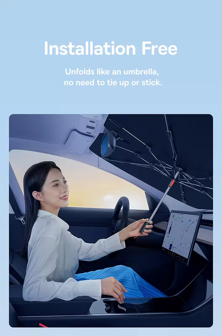 Baseus CoolRide Doubled-Layered Windshield Sun Shade Umbrella Pro Large C20656100111-00 Black Фото №7