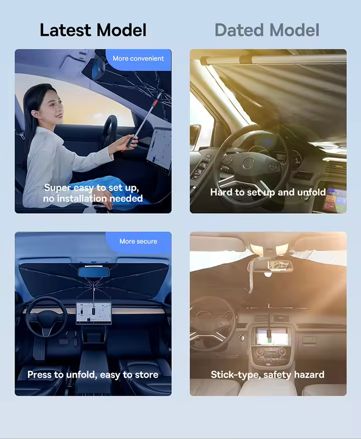 Baseus CoolRide Doubled-Layered Windshield Sun Shade Umbrella Pro Large C20656100111-00 Black Фото №8