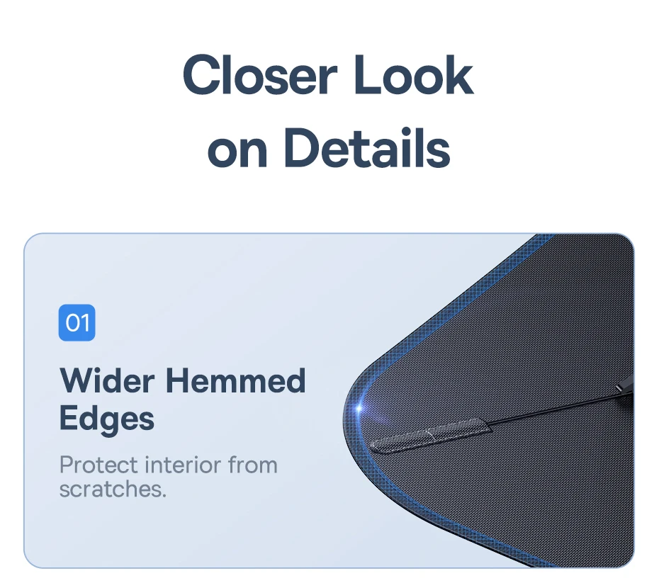 Сонцезахисна парасолька на лобове скло автомобіля Baseus CoolRide Windshield Sun Shade Umbrella Cluster Black BS-CN013 | 142x75 см | C20656101111-00 (6932172657109) Фото №13