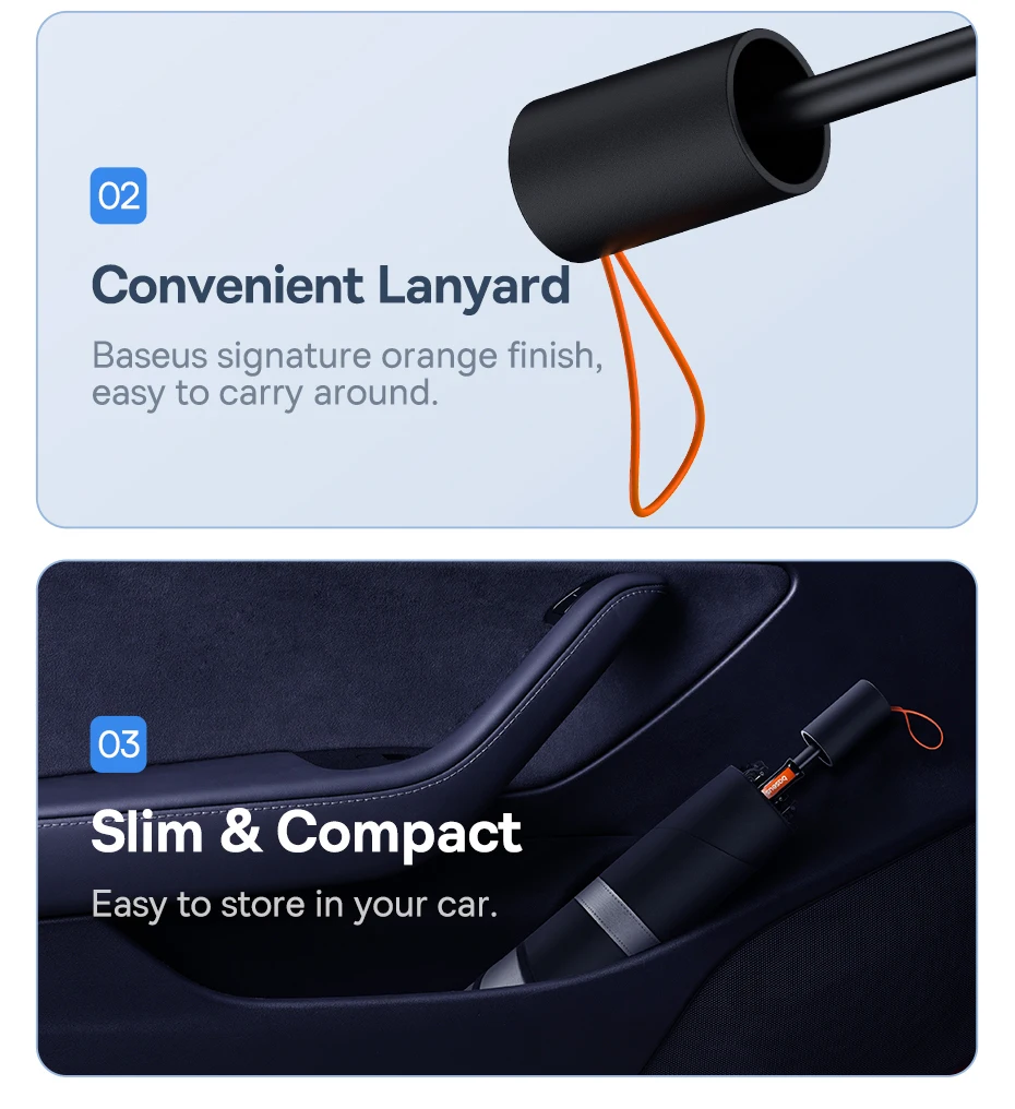 Сонцезахисна парасолька на лобове скло автомобіля Baseus CoolRide Windshield Sun Shade Umbrella Cluster Black BS-CN013 | 142x75 см | C20656101111-00 (6932172657109) Фото №14