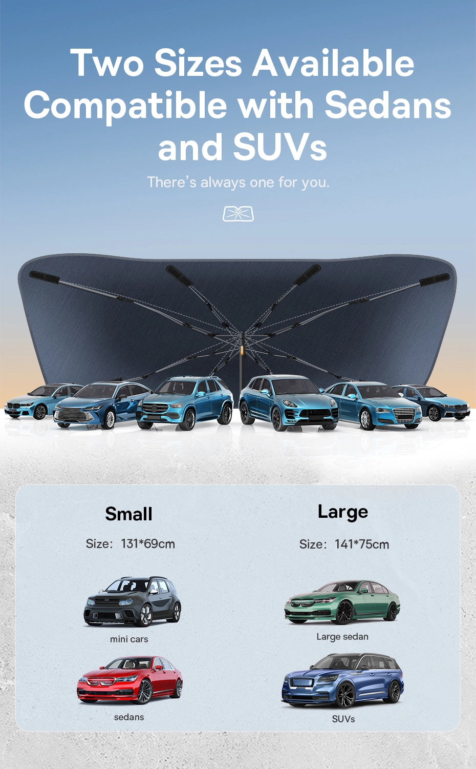 Baseus CoolRide Windshield Sun Shade Umbrella Lite Small (CRKX000001) Фото №15