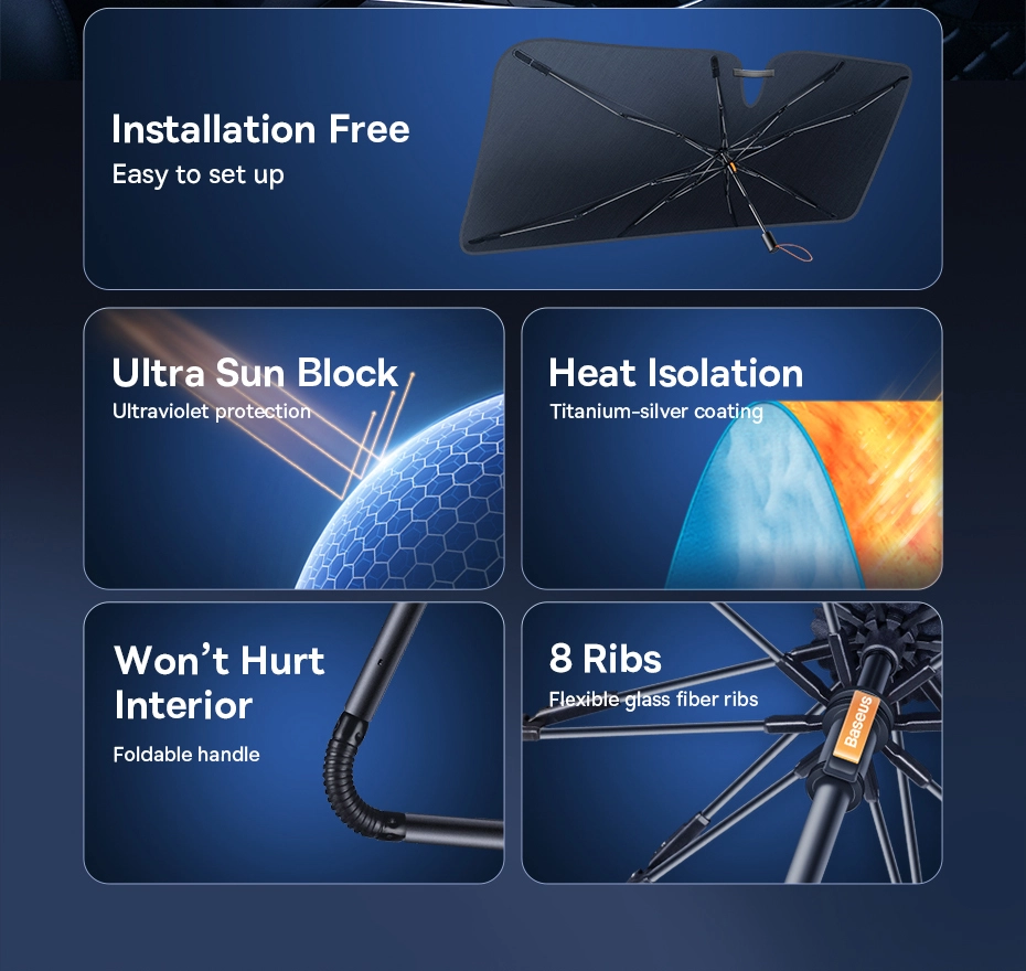 Baseus CoolRide Windshield Sun Shade Umbrella Lite Small (CRKX000001) Фото №2