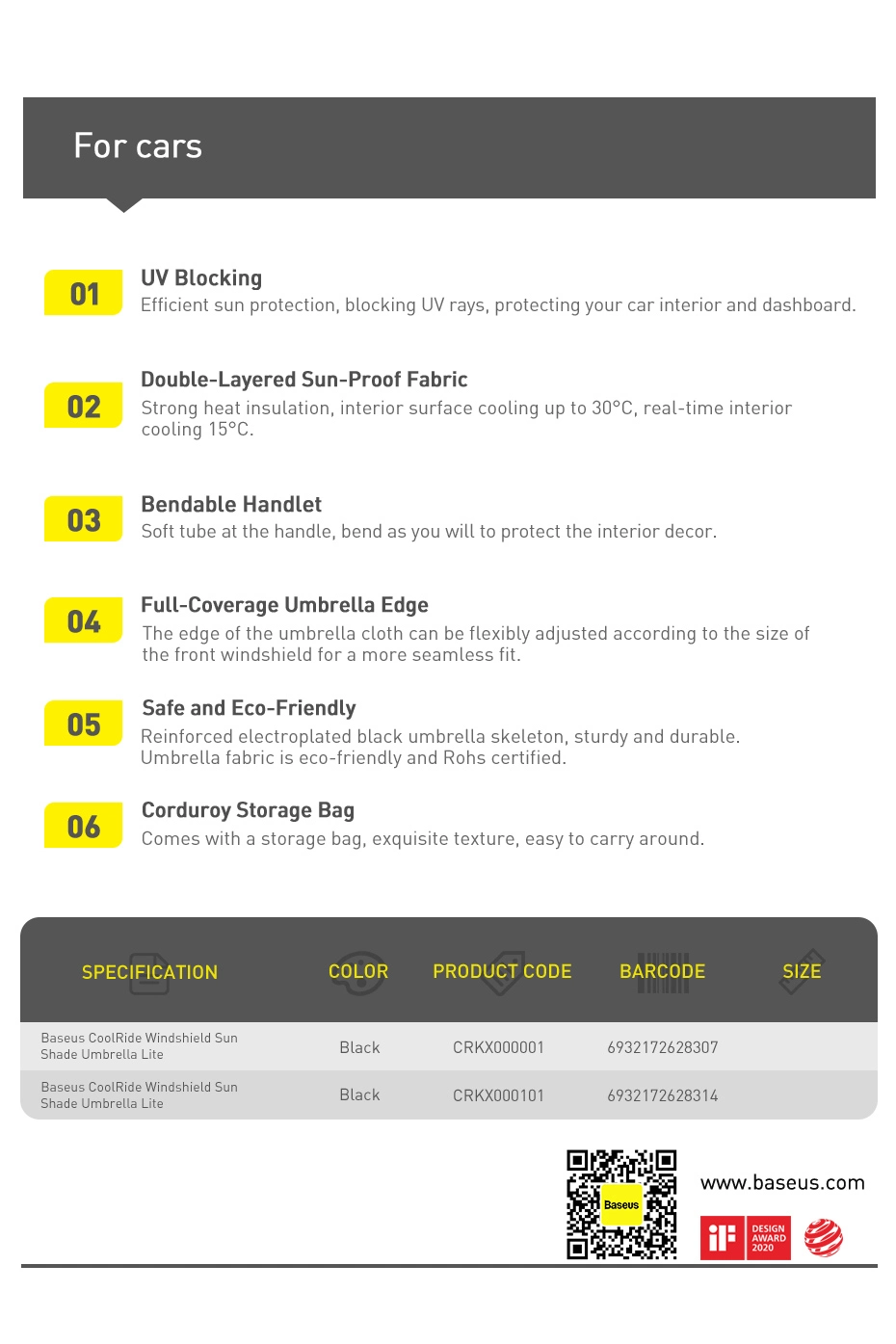 Baseus CoolRide Windshield Sun Shade Umbrella Lite Small (CRKX000001) Фото №20