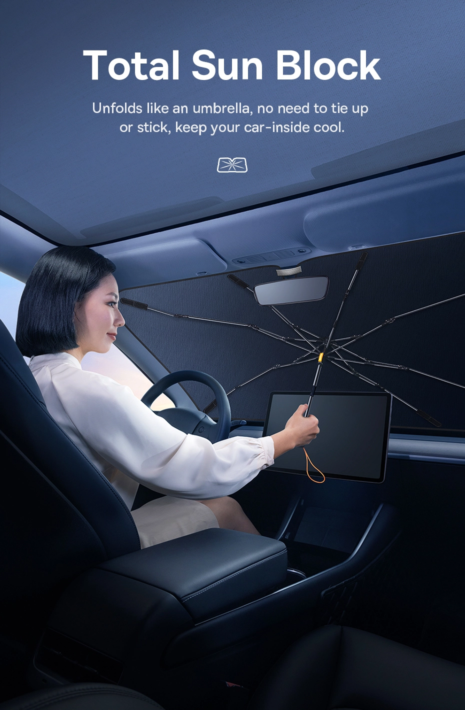 Baseus CoolRide Windshield Sun Shade Umbrella Lite Small (CRKX000001) Фото №3
