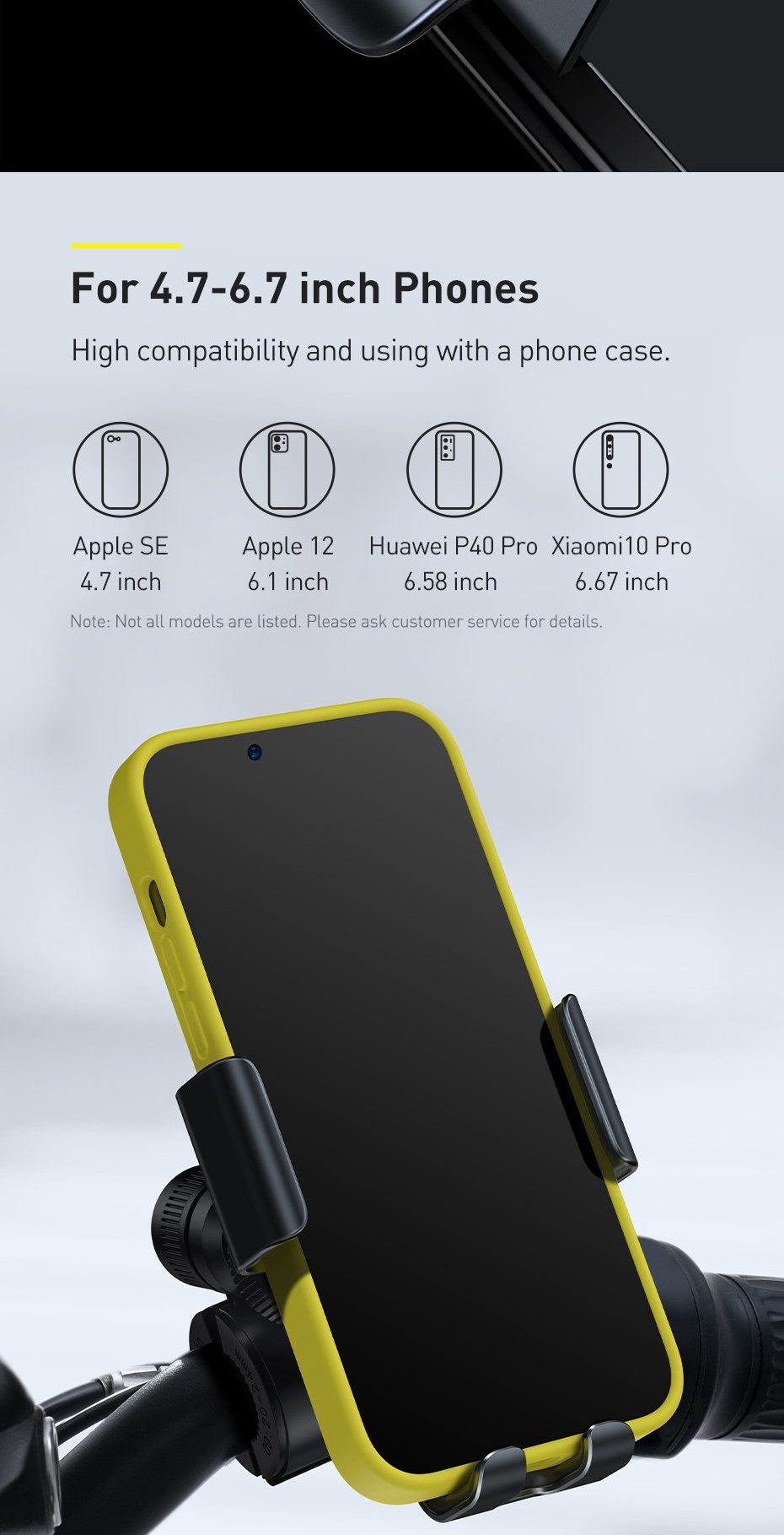 Baseus electric bicycle smartphone holder with built-in solar panel 150mAh black (SUZG010001) Фото №12