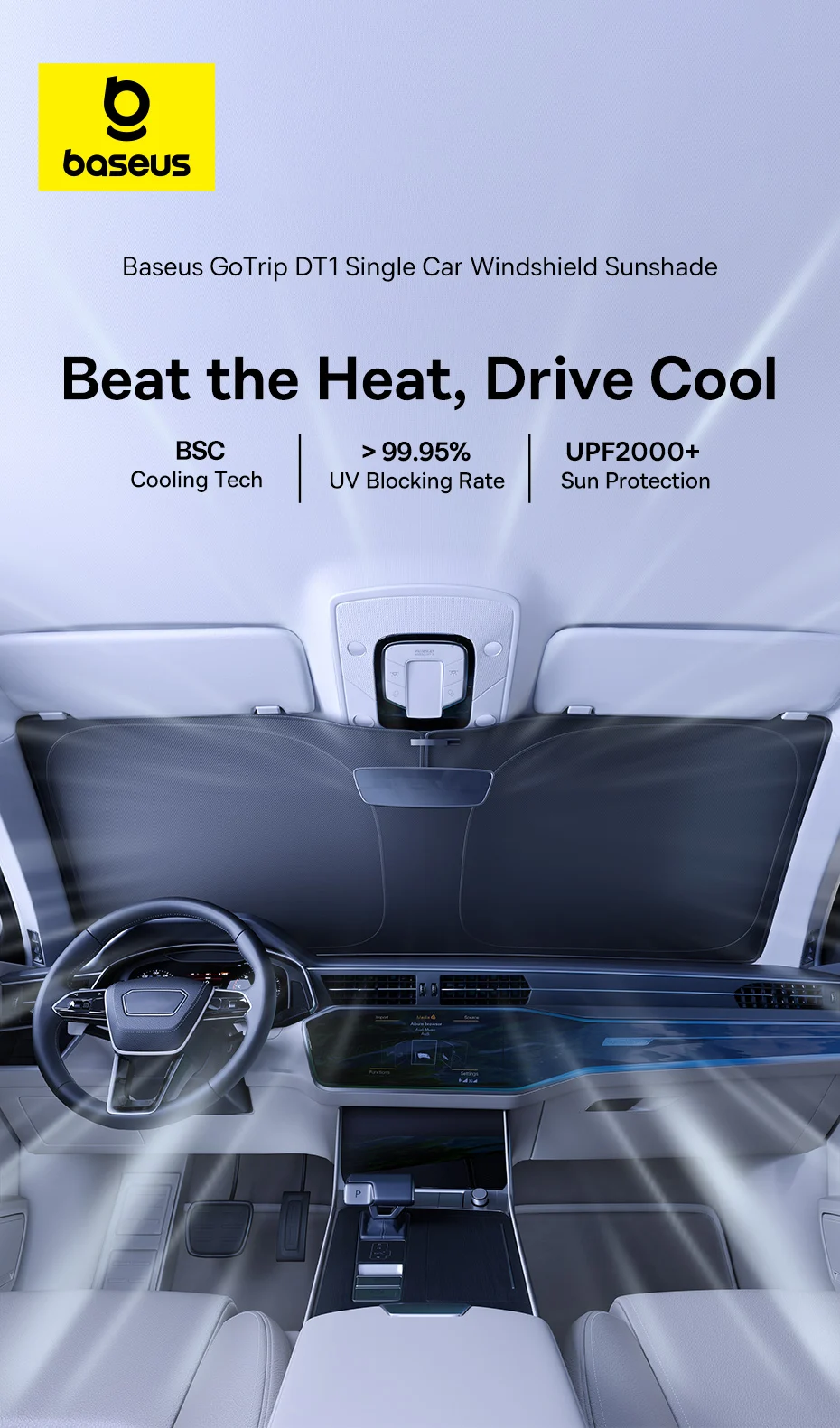 Baseus GoTrip DT1 Car Sunshade Windshield Cover 150x80 см (BC-CN021) Фото №1