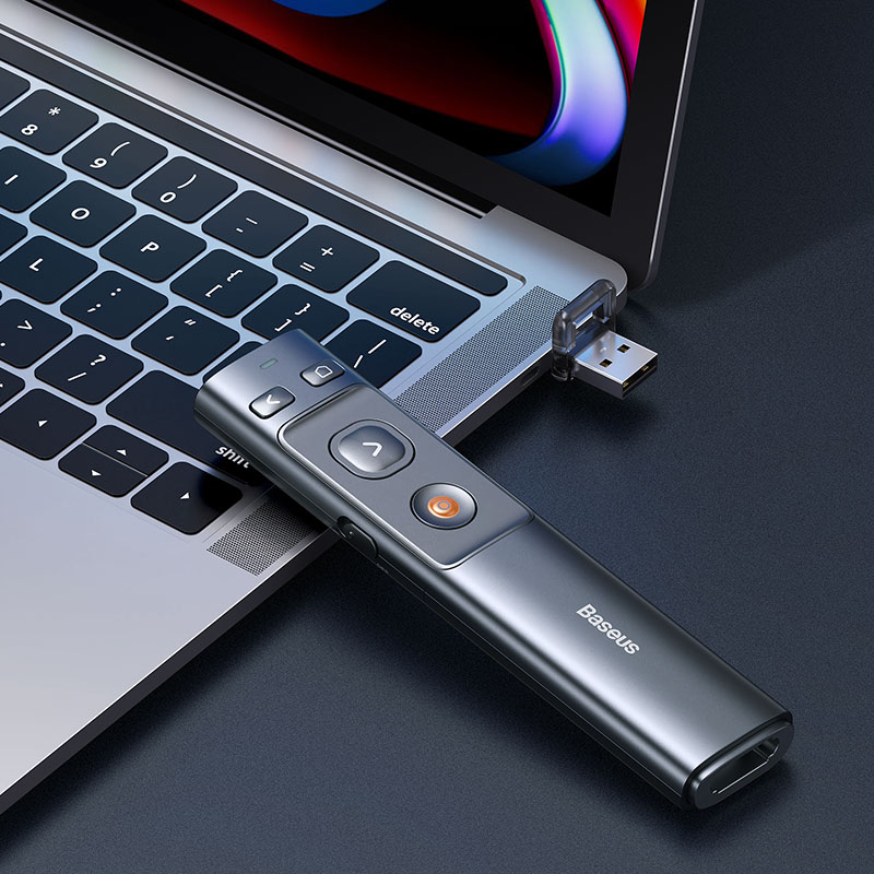 Бездротова указка-презентер BASEUS Orange Dot Wireless Presenter |100m, USB/Type-C Receiver| Фото №11