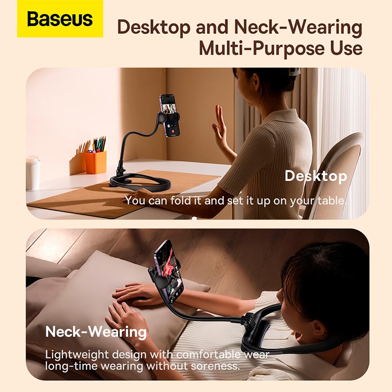 Baseus ComfortJoy Series Neck Phone Holder (LUGB000001) Black Изображение #12 Baseus ComfortJoy Series Neck Phone Holder (LUGB000001) Black Фото №12