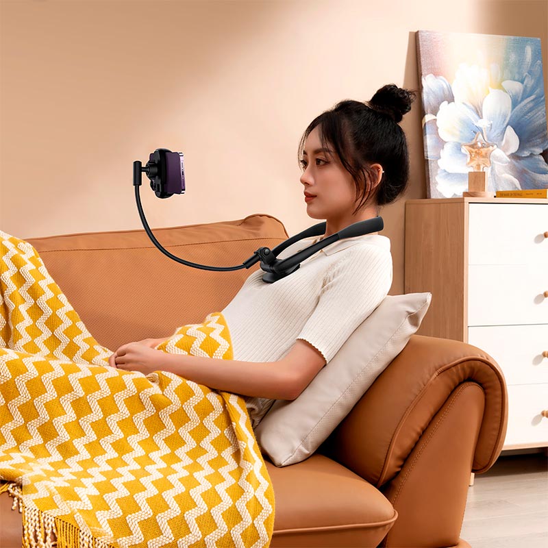 Baseus ComfortJoy Series Neck Phone Holder (LUGB000001) Black Изображение #7 Baseus ComfortJoy Series Neck Phone Holder (LUGB000001) Black Фото №7