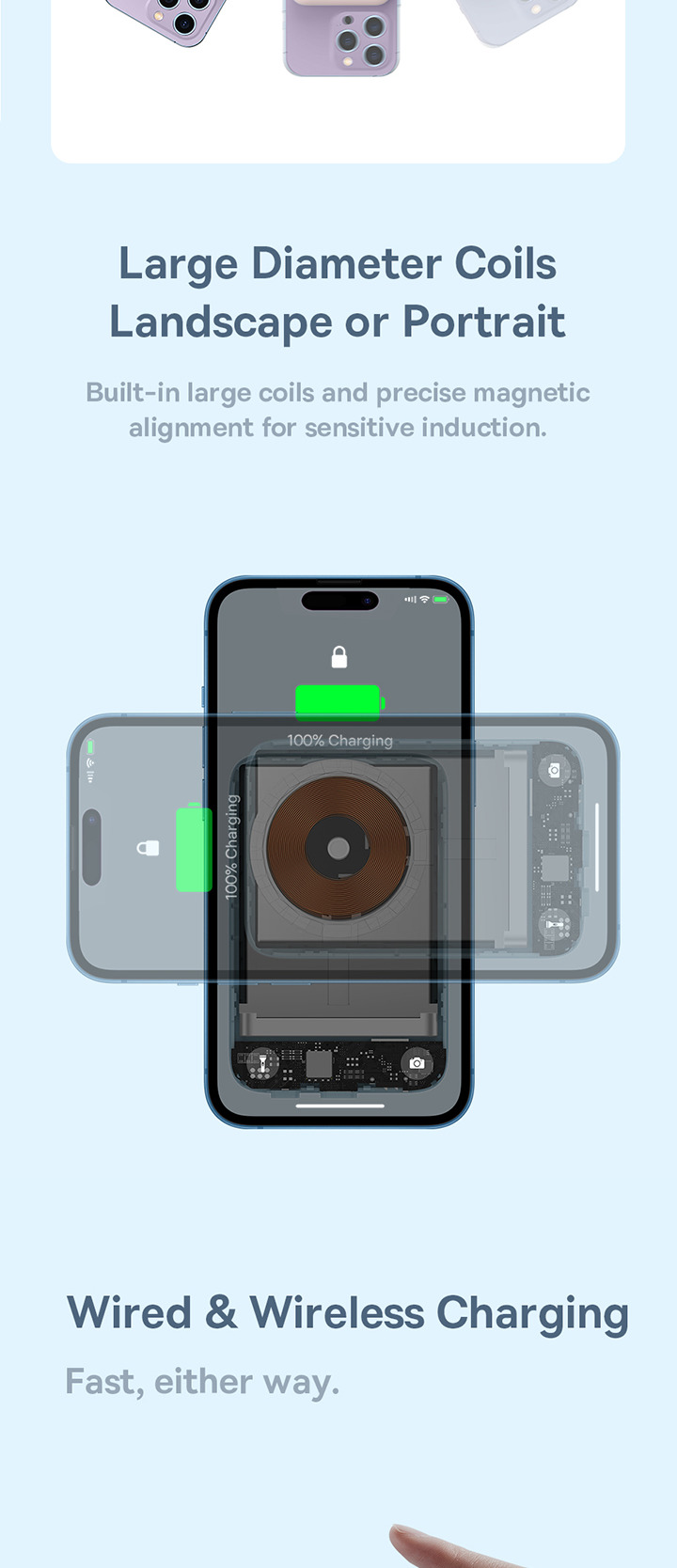 Baseus Power Bank 10000mAh Magnetic Wireless Fast Charging Mini 20W Black Изображение #5 Baseus Power Bank 10000mAh Magnetic Wireless Fast Charging Mini 20W Black Фото №5