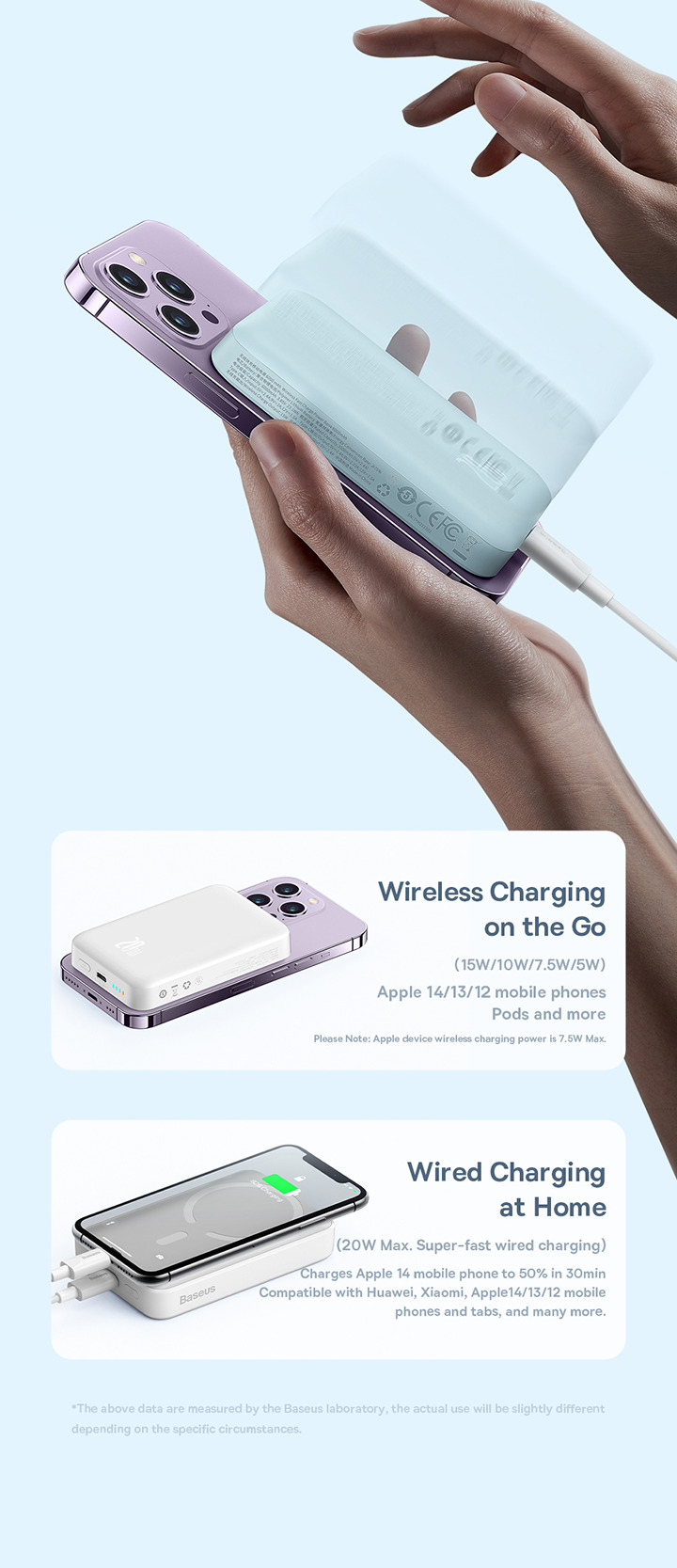 Baseus Power Bank 10000mAh Magnetic Wireless Fast Charging Mini 20W Black Изображение #6 Baseus Power Bank 10000mAh Magnetic Wireless Fast Charging Mini 20W Black Фото №6