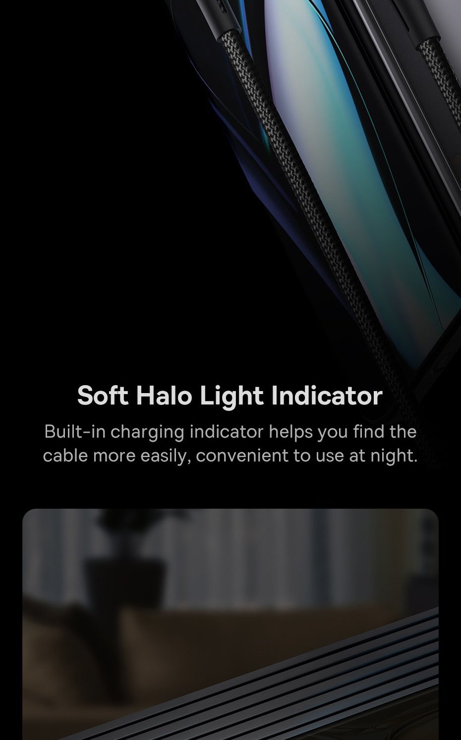 Baseus Glimmer Series fast charging cable USB-A - USB-C 100W 480Mbps Фото №5