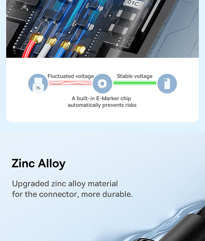 Baseus Tungsten Gold Fast Charging Data Cable USB-C to USB-C 240W Фото №6
