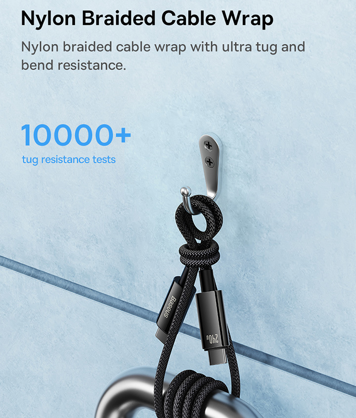 Baseus Tungsten Gold Fast Charging Data Cable USB-C to USB-C 240W Фото №8