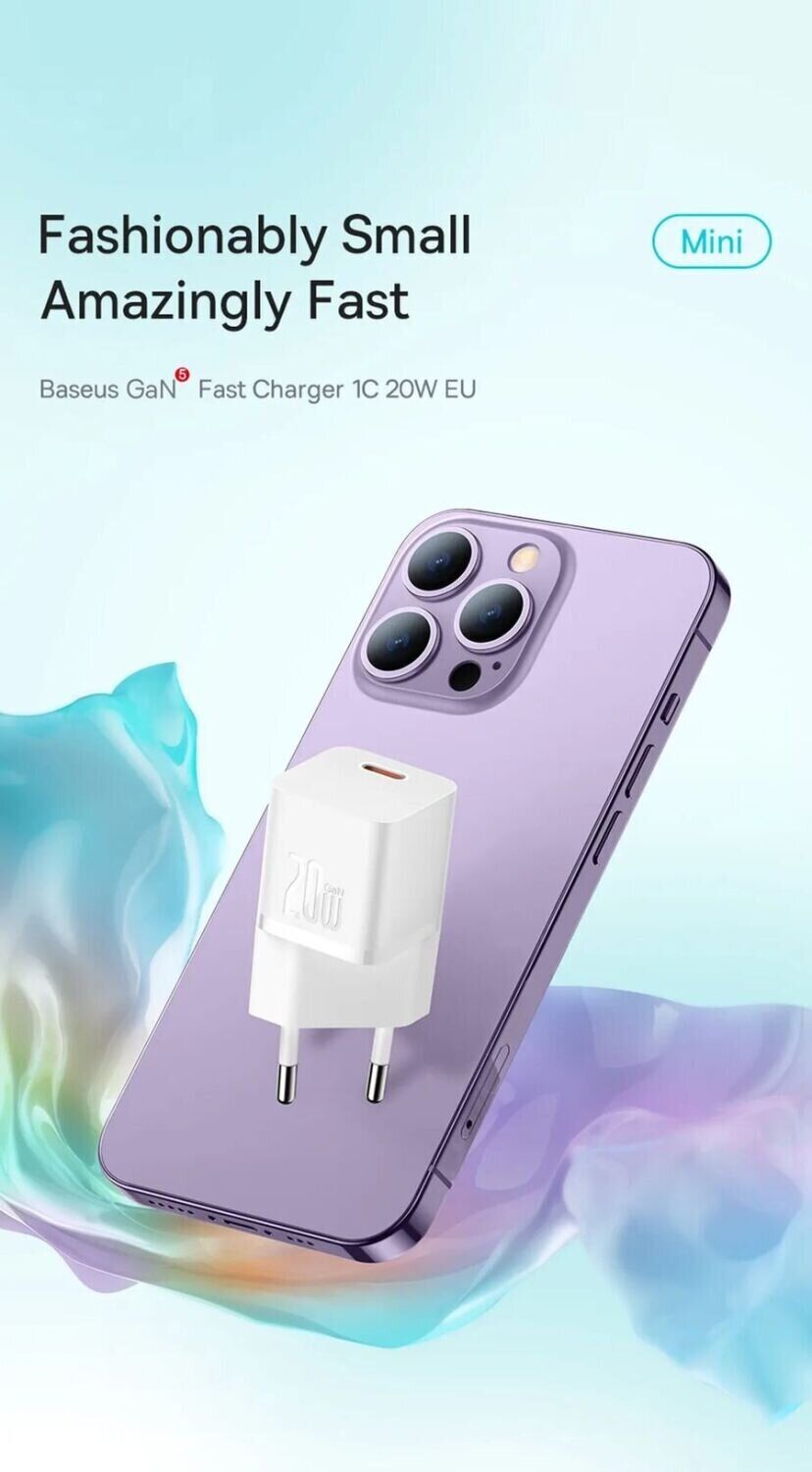 Wall Charger Baseus GaN5 1C 20W (CCGN050102) Фото №1